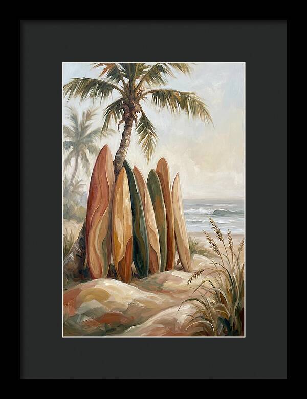 Surfboards Under Palm Trees