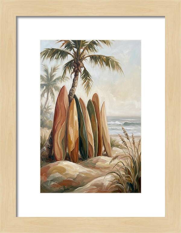 Surfboards Under Palm Trees