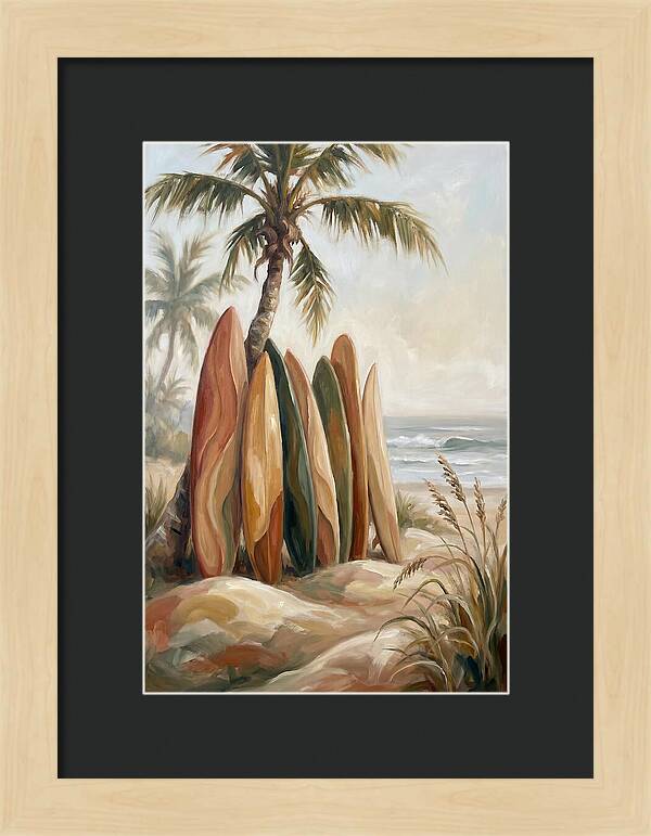 Surfboards Under Palm Trees