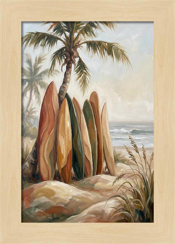 Surfboards Under Palm Trees