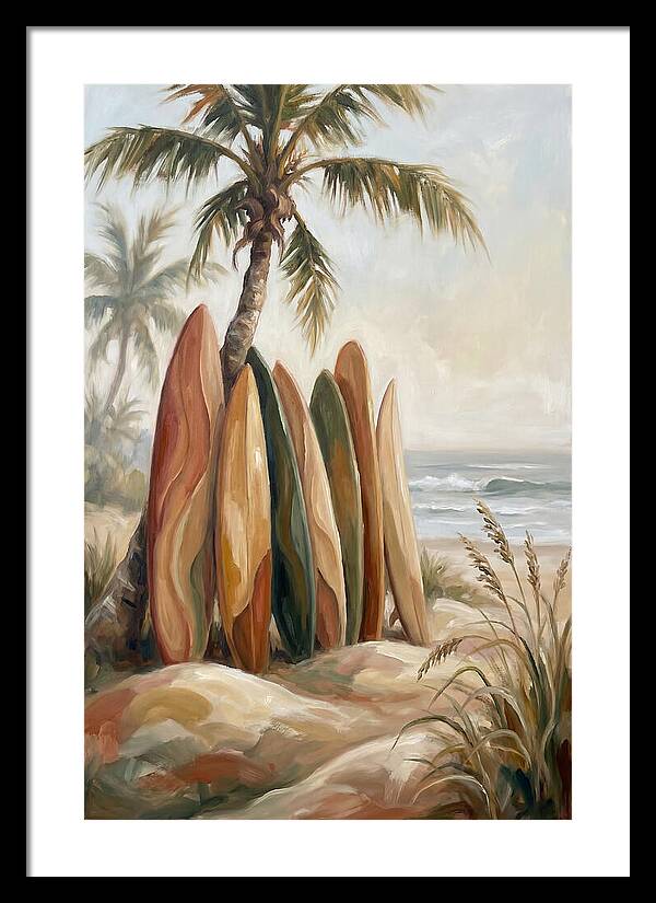 Surfboards Under Palm Trees