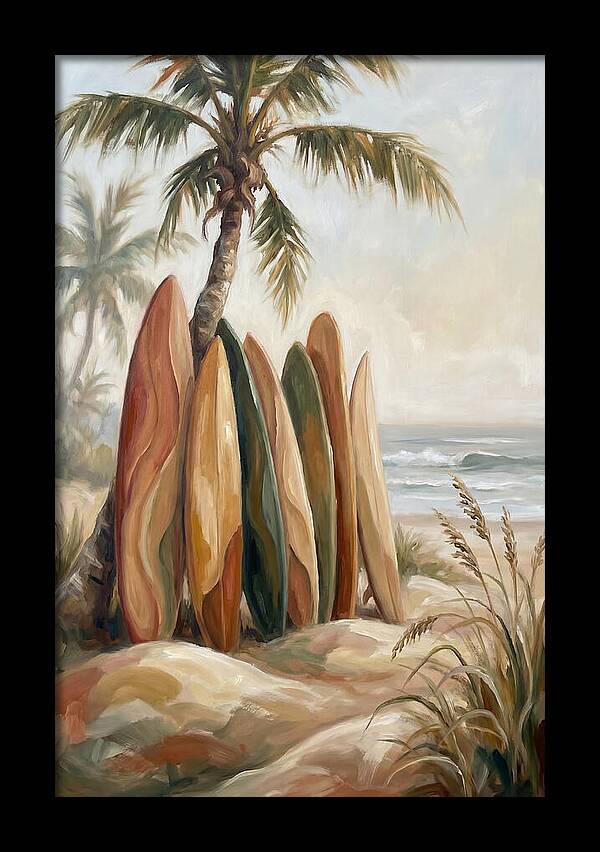 Surfboards Under Palm Trees
