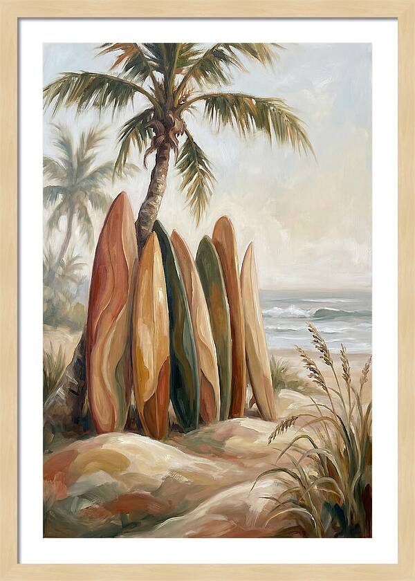 Surfboards Under Palm Trees