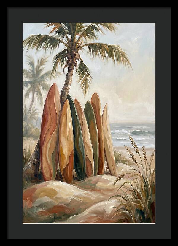 Surfboards Under Palm Trees