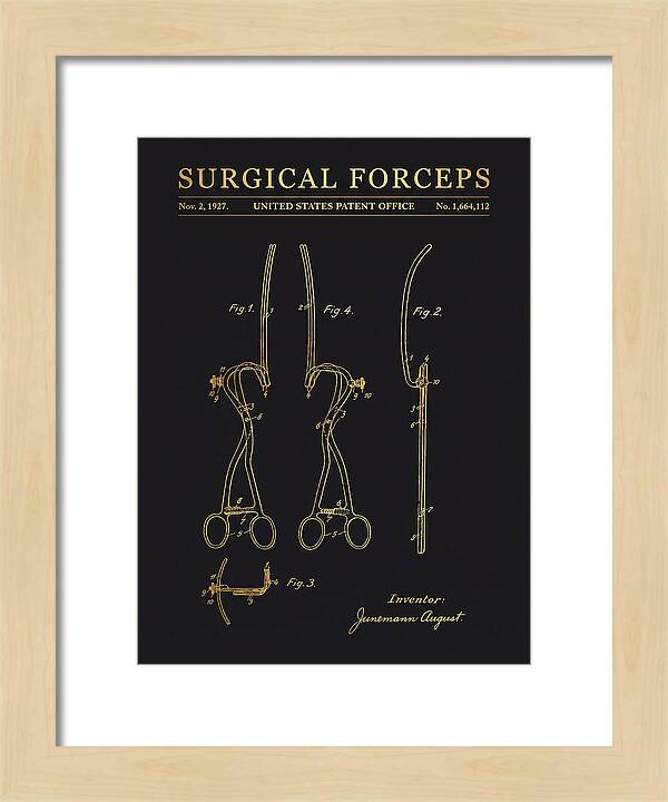 Surgical Forceps Gold Patent Us1664112a