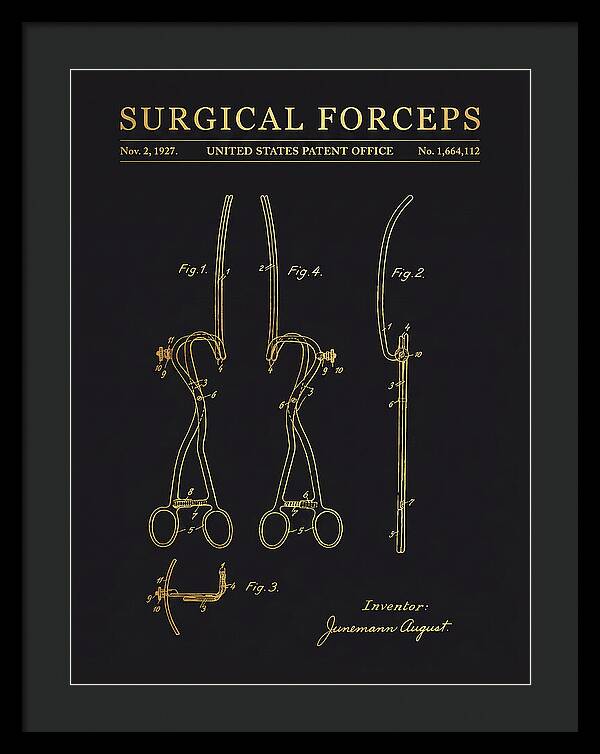 Surgical Forceps Gold Patent Us1664112a