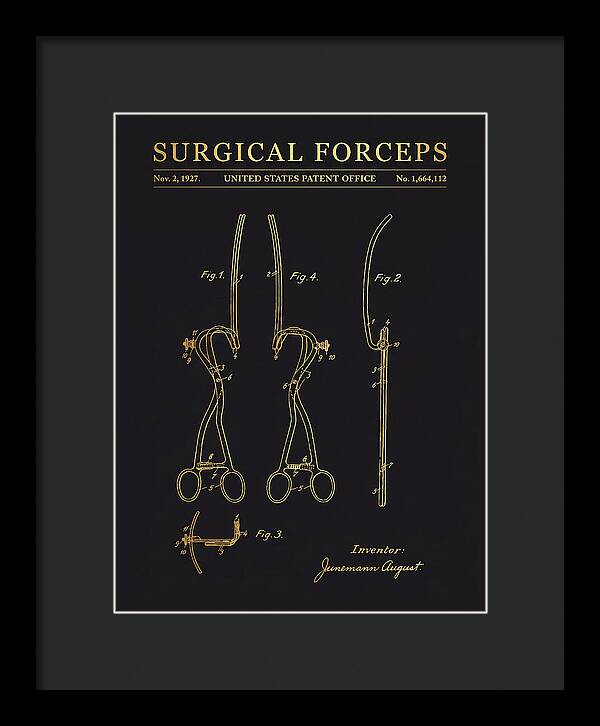 Surgical Forceps Gold Patent Us1664112a