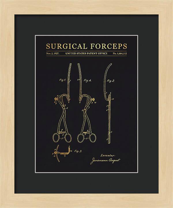 Surgical Forceps Gold Patent Us1664112a