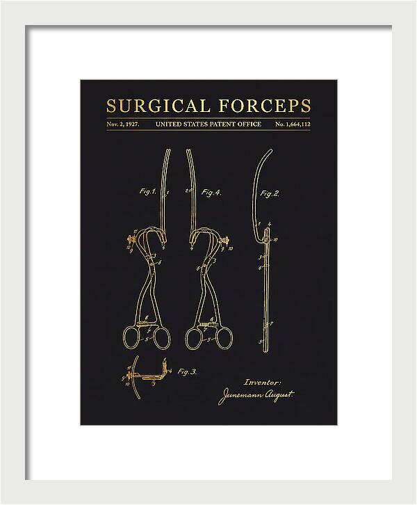 Surgical Forceps Gold Patent Us1664112a