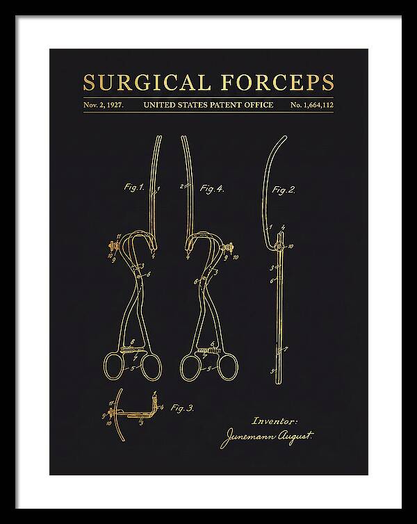 Surgical Forceps Gold Patent Us1664112a