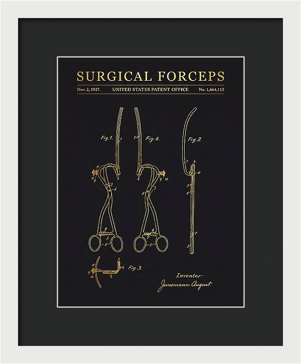 Surgical Forceps Gold Patent Us1664112a