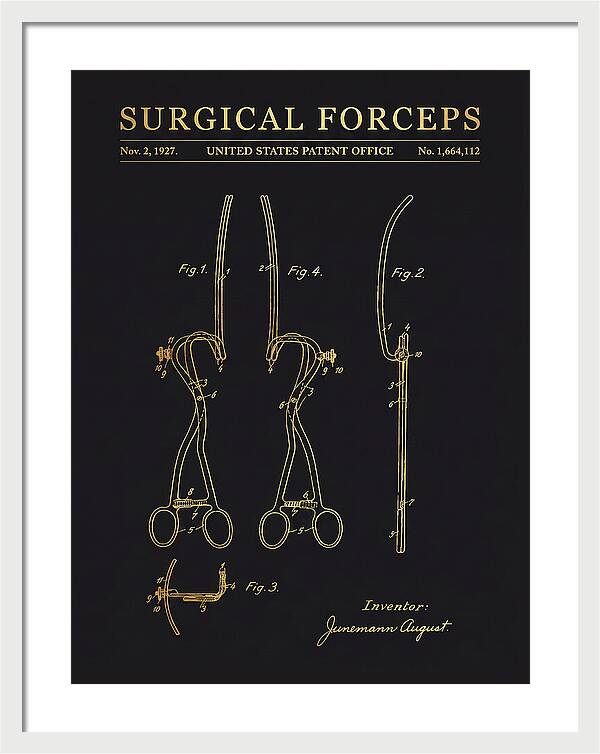 Surgical Forceps Gold Patent Us1664112a