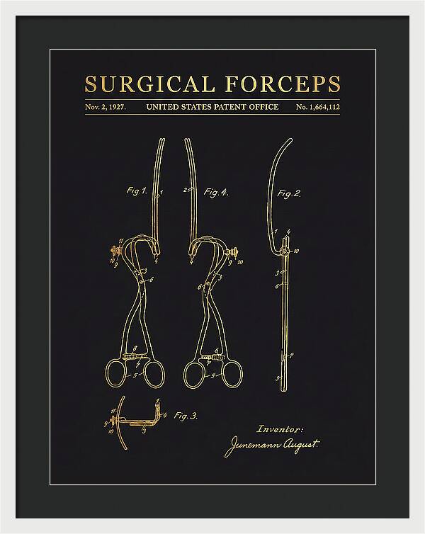 Surgical Forceps Gold Patent Us1664112a