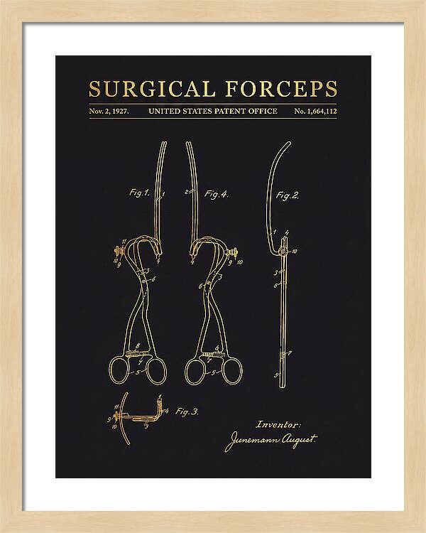 Surgical Forceps Gold Patent Us1664112a