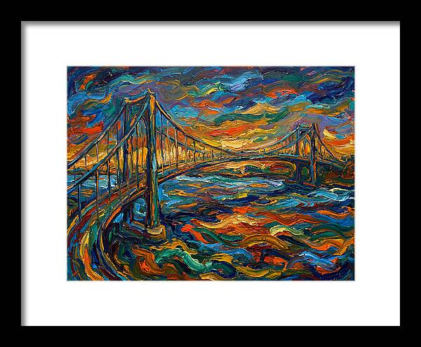 Suspension Bridge At Dusk