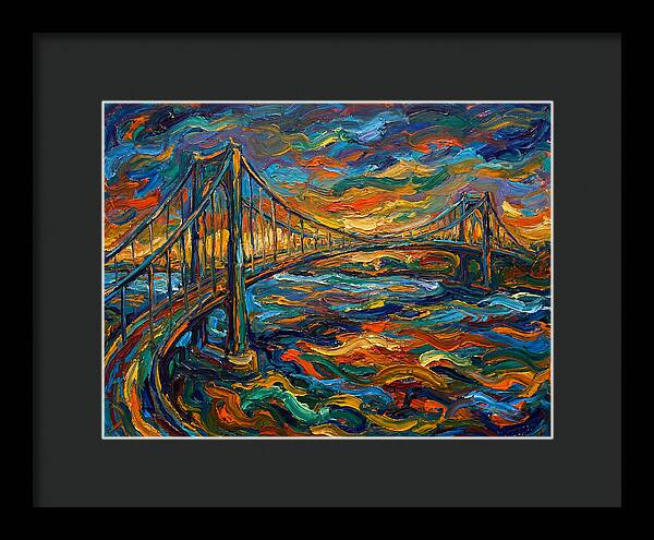 Suspension Bridge At Dusk