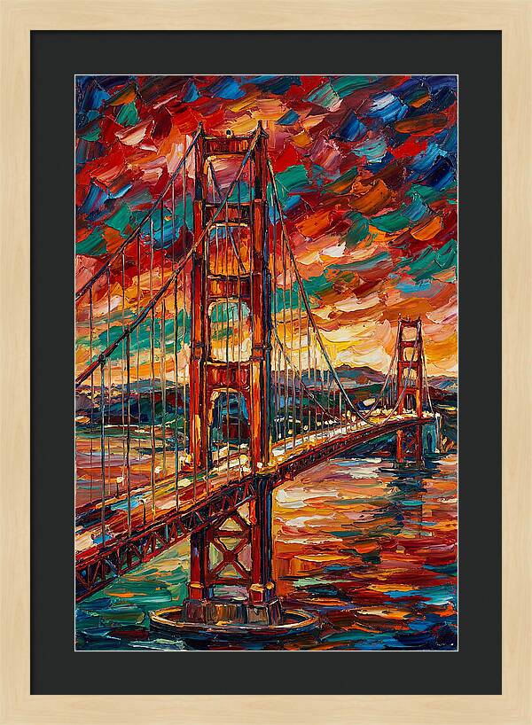 Suspension Bridge At Sunset