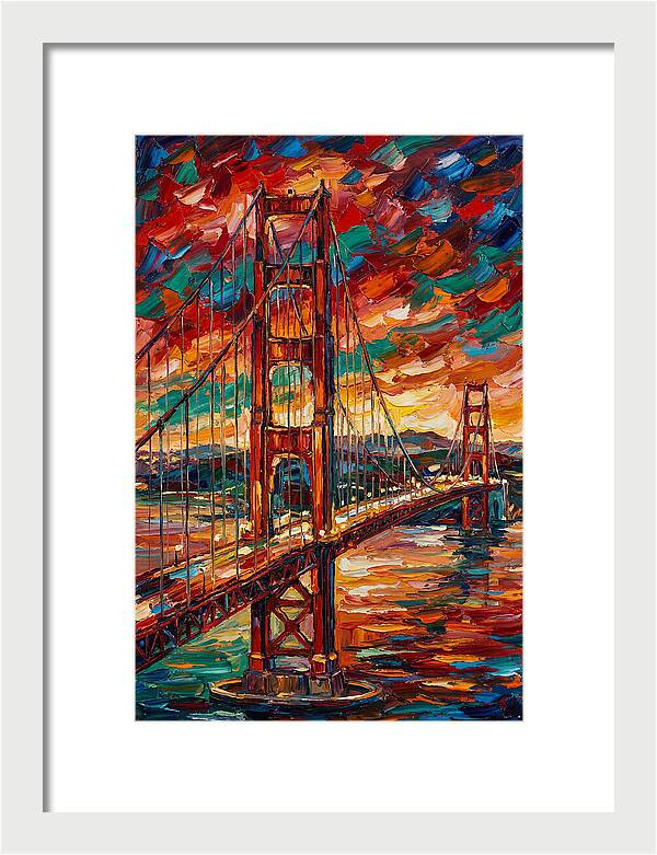 Suspension Bridge At Sunset