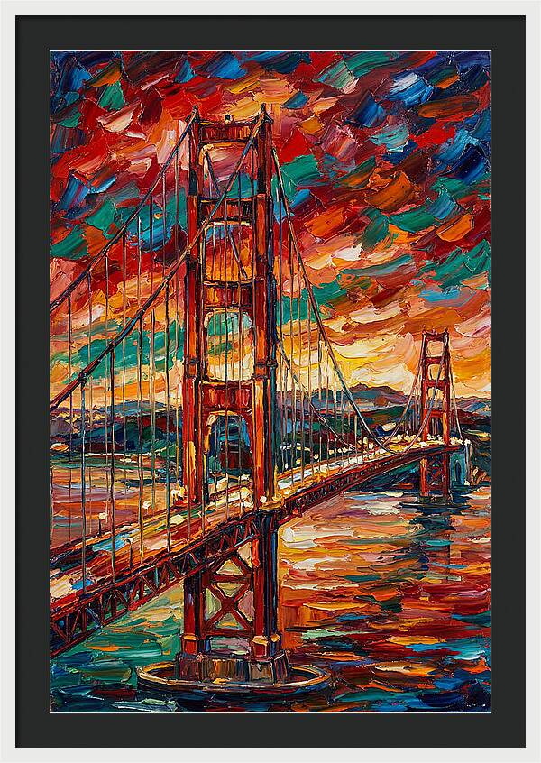 Suspension Bridge At Sunset