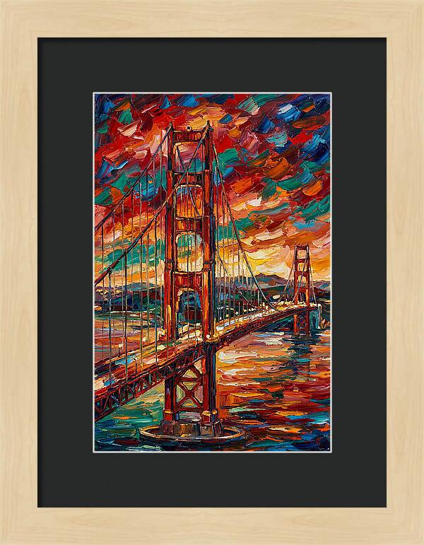 Suspension Bridge At Sunset
