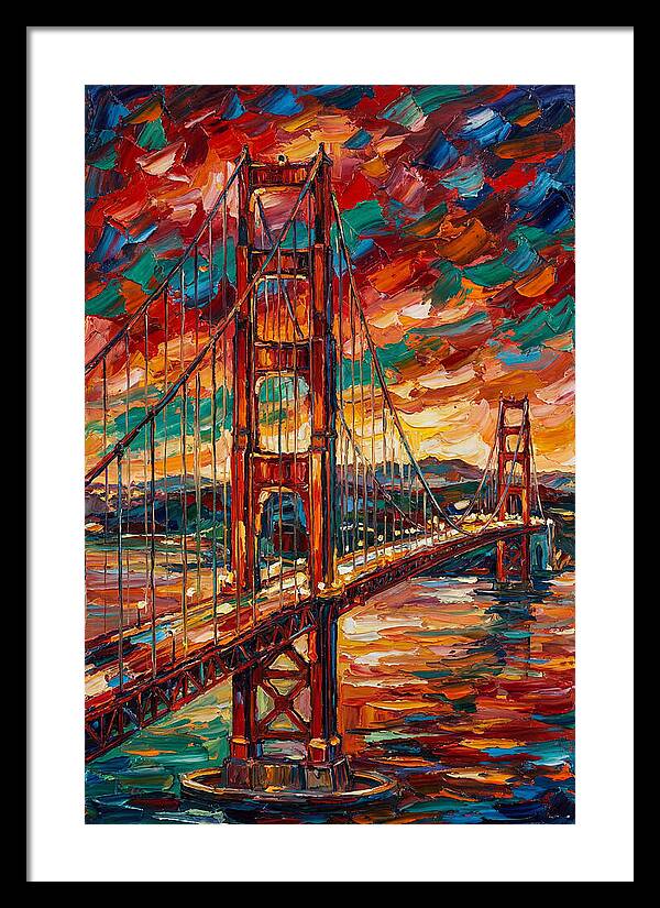 Suspension Bridge At Sunset
