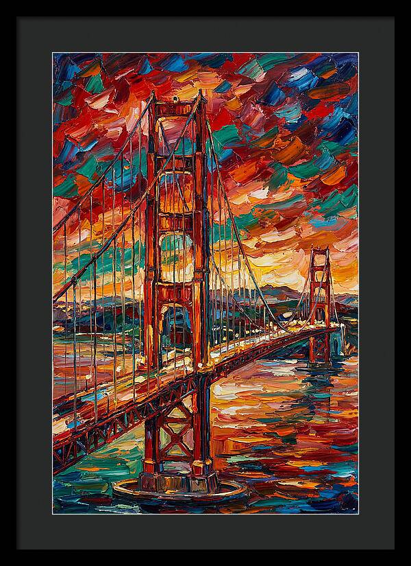 Suspension Bridge At Sunset
