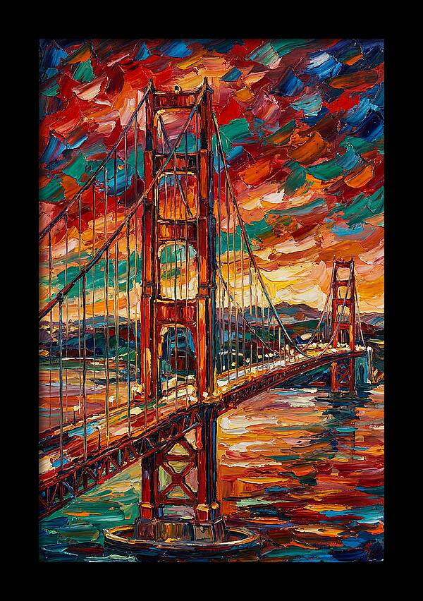 Suspension Bridge At Sunset