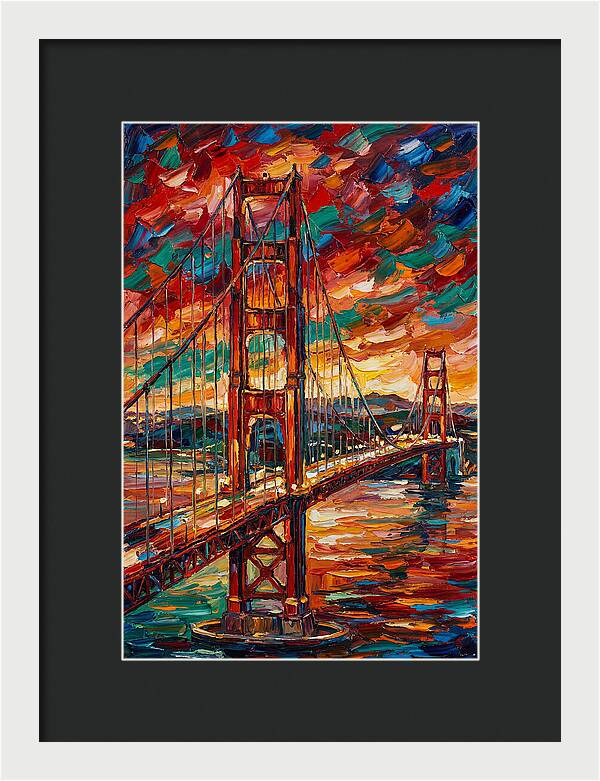 Suspension Bridge At Sunset