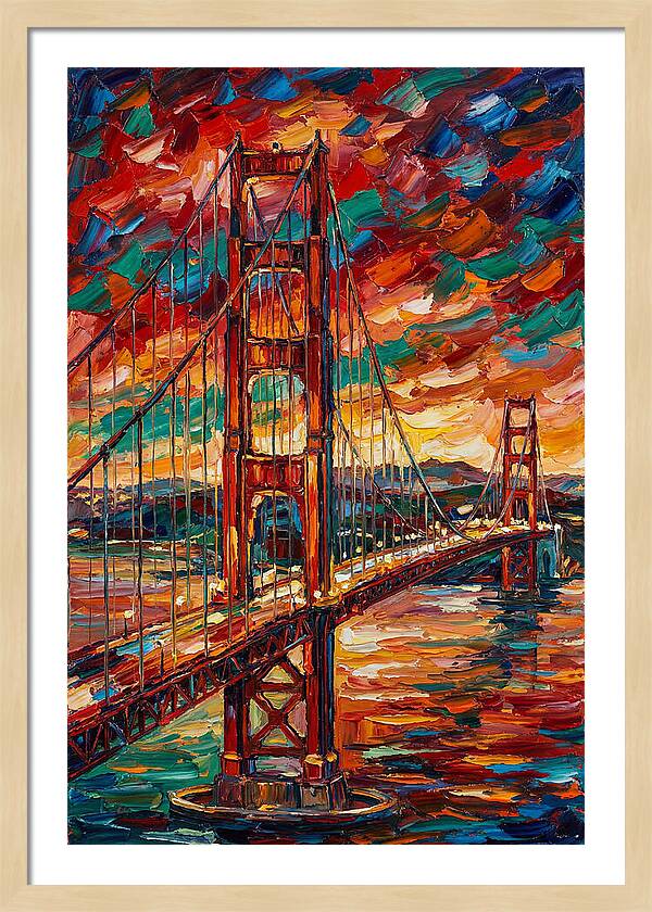Suspension Bridge At Sunset