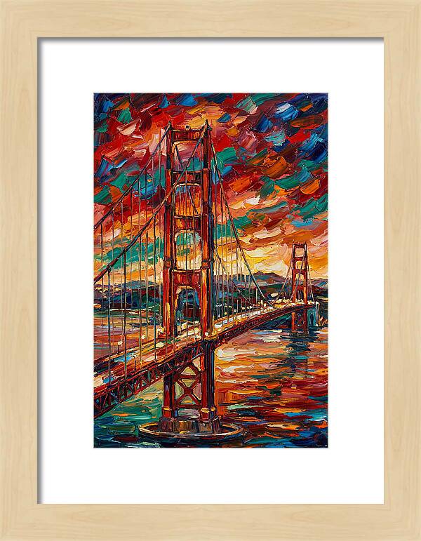 Suspension Bridge At Sunset