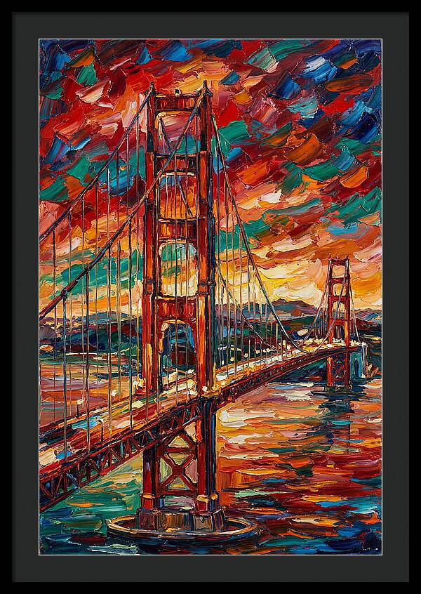 Suspension Bridge At Sunset