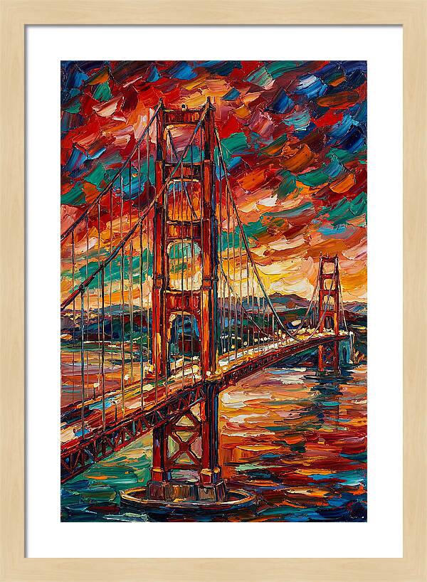 Suspension Bridge At Sunset