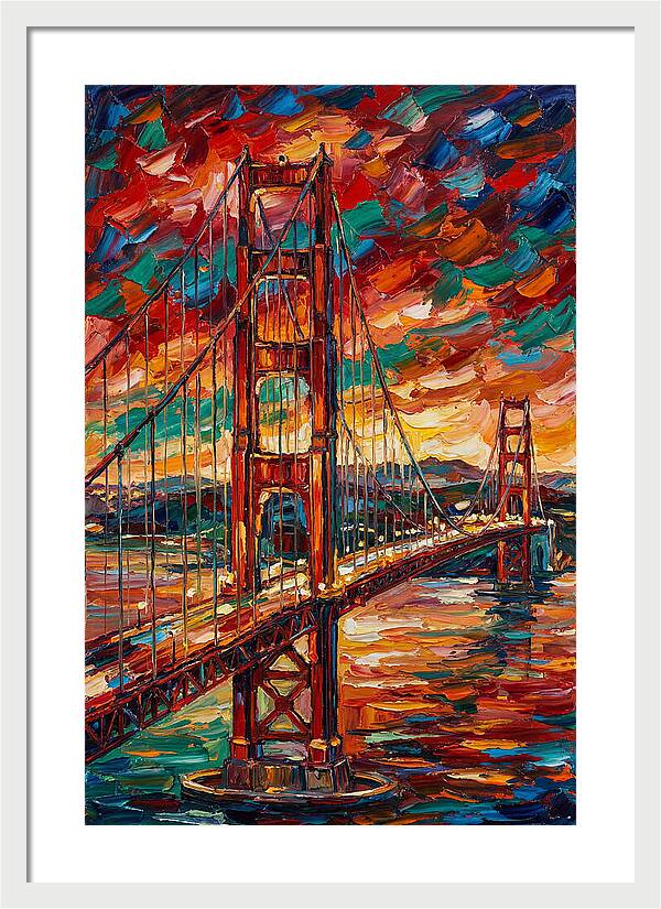 Suspension Bridge At Sunset