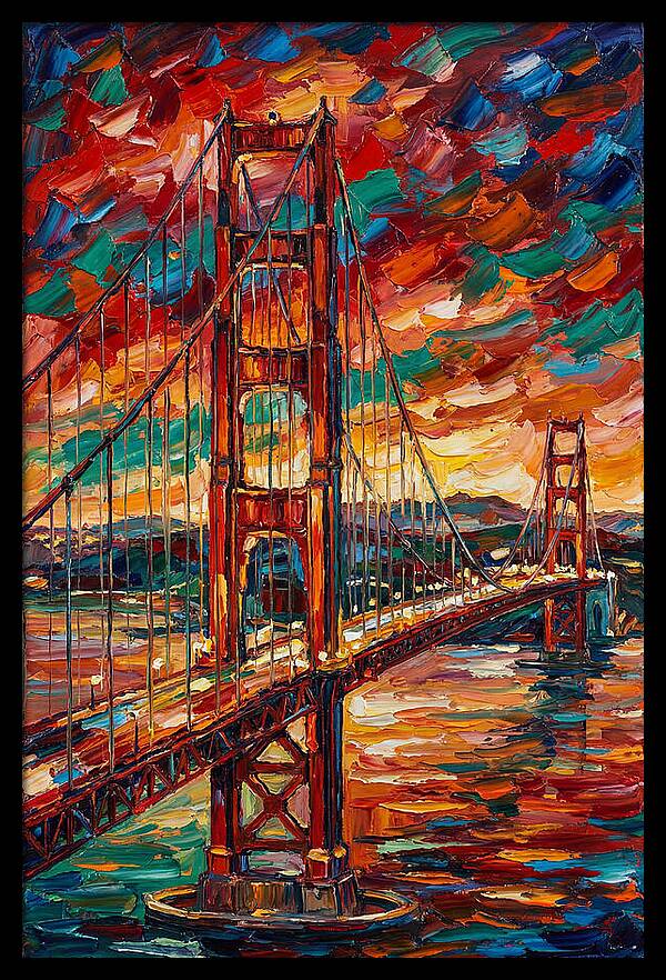 Suspension Bridge At Sunset