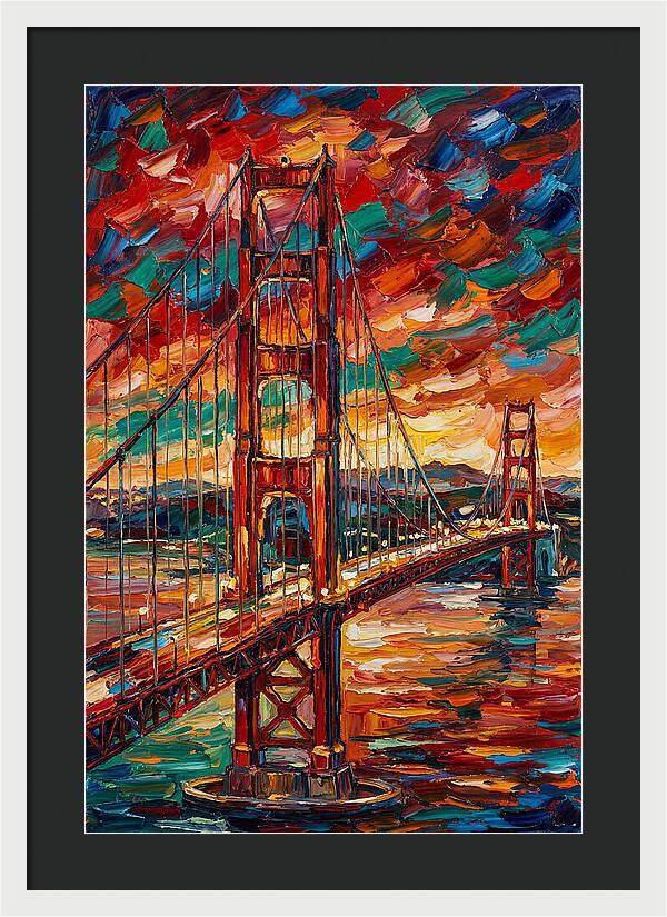 Suspension Bridge At Sunset