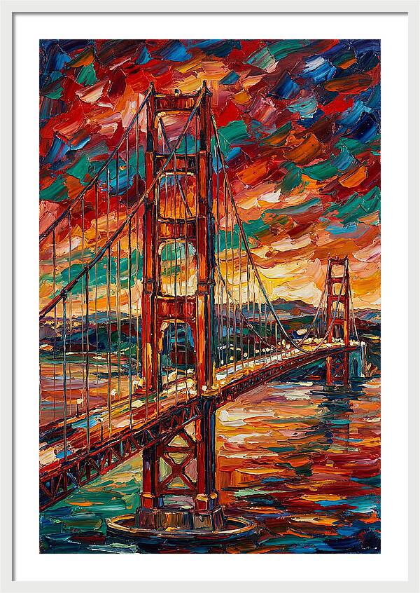 Suspension Bridge At Sunset