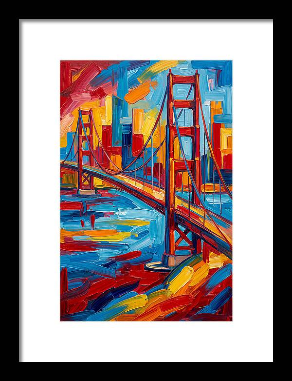 Suspension Bridge In Vibrant Colors