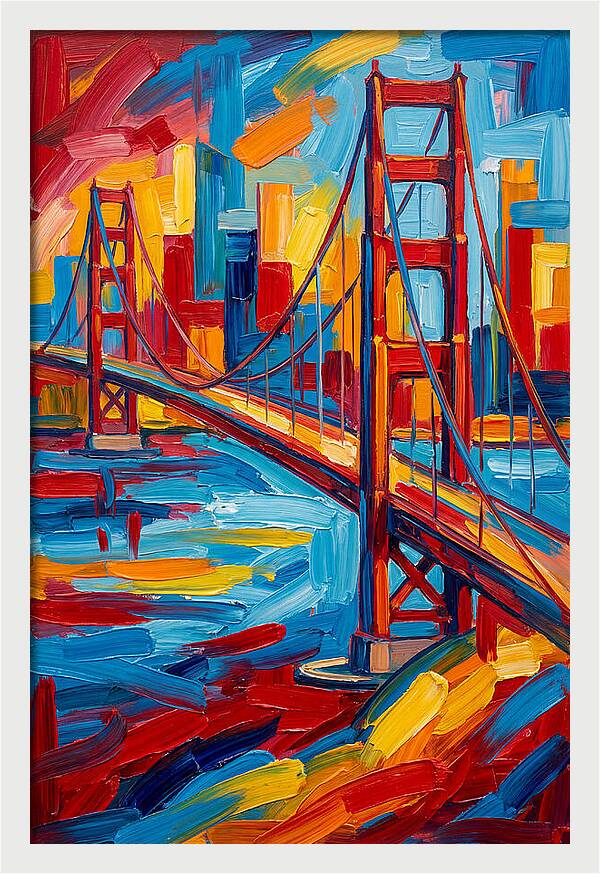 Suspension Bridge In Vibrant Colors