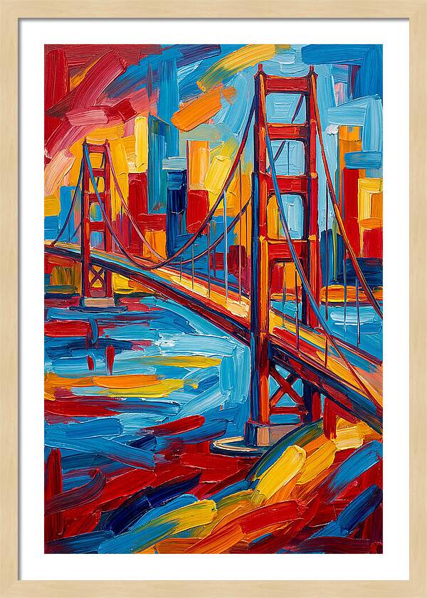 Suspension Bridge In Vibrant Colors