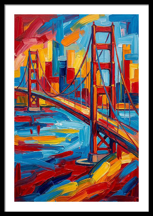 Suspension Bridge In Vibrant Colors