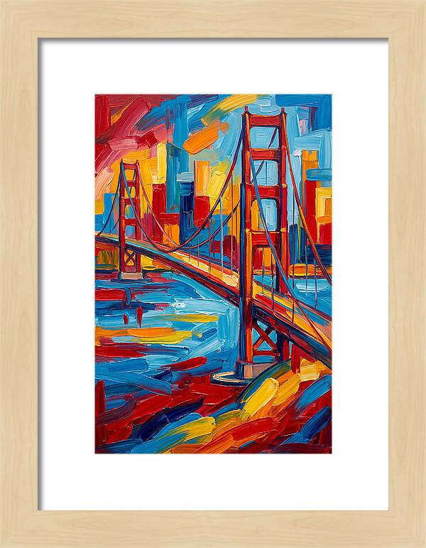 Suspension Bridge In Vibrant Colors