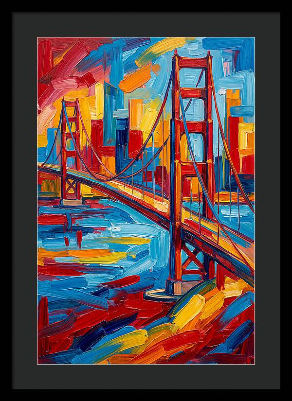 Suspension Bridge In Vibrant Colors