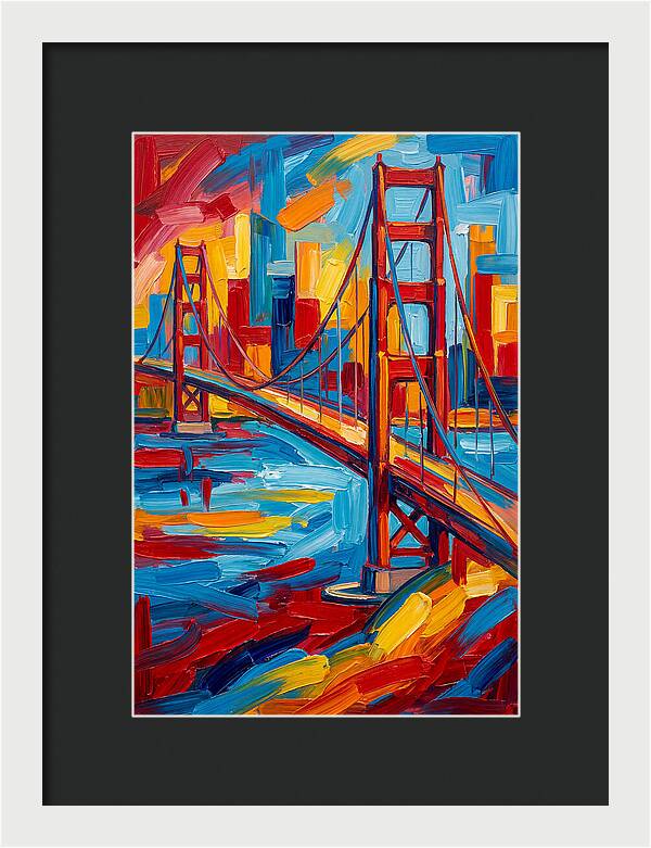 Suspension Bridge In Vibrant Colors