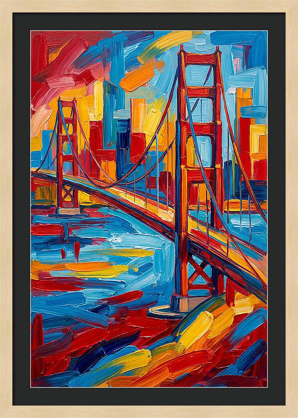 Suspension Bridge In Vibrant Colors