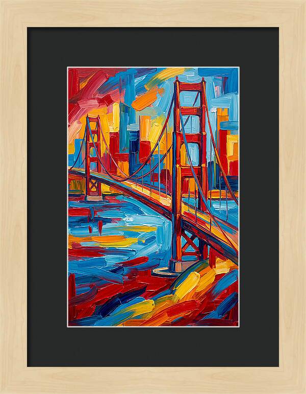 Suspension Bridge In Vibrant Colors