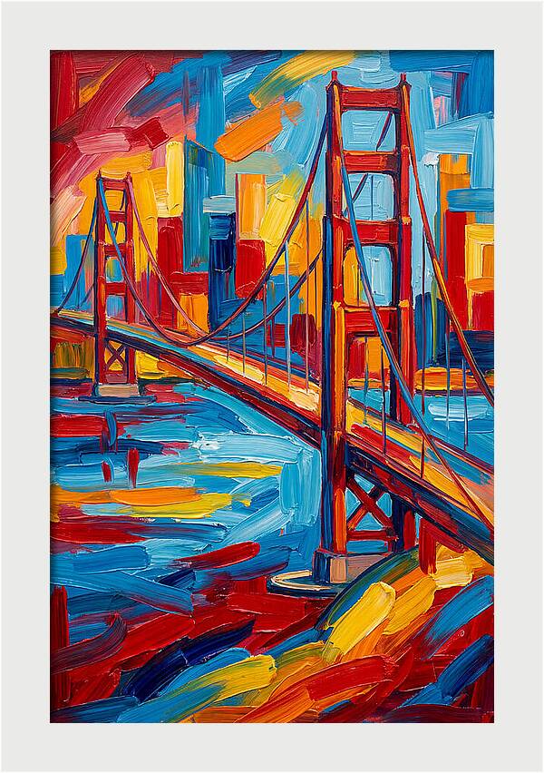 Suspension Bridge In Vibrant Colors
