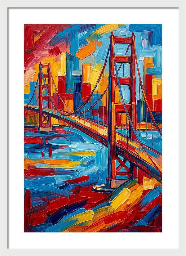Suspension Bridge In Vibrant Colors