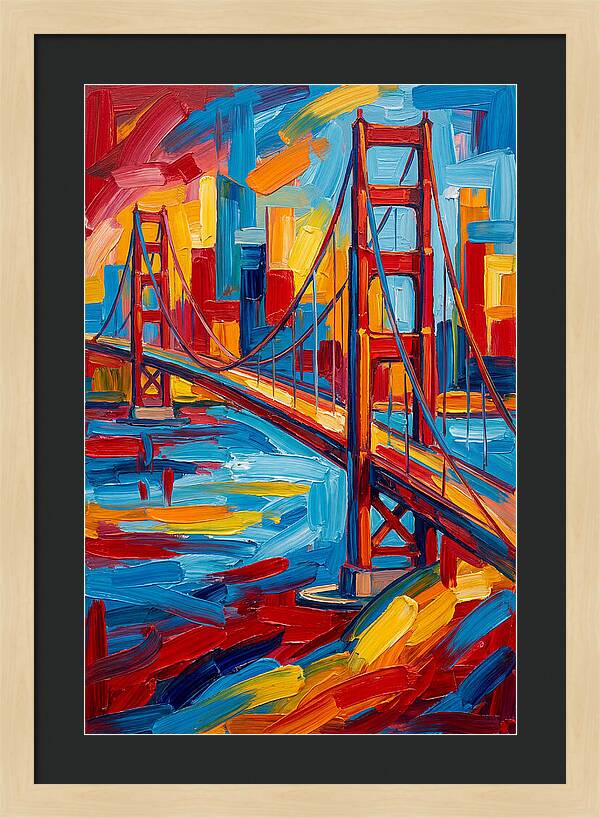 Suspension Bridge In Vibrant Colors