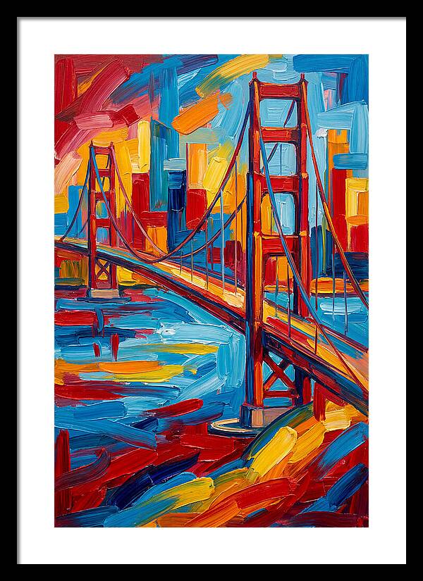 Suspension Bridge In Vibrant Colors
