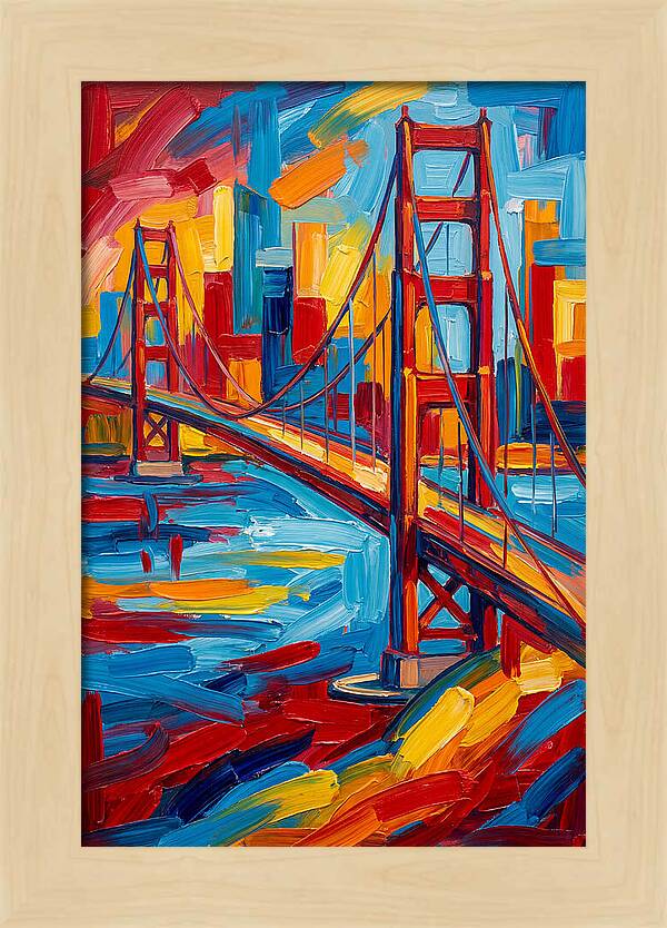 Suspension Bridge In Vibrant Colors